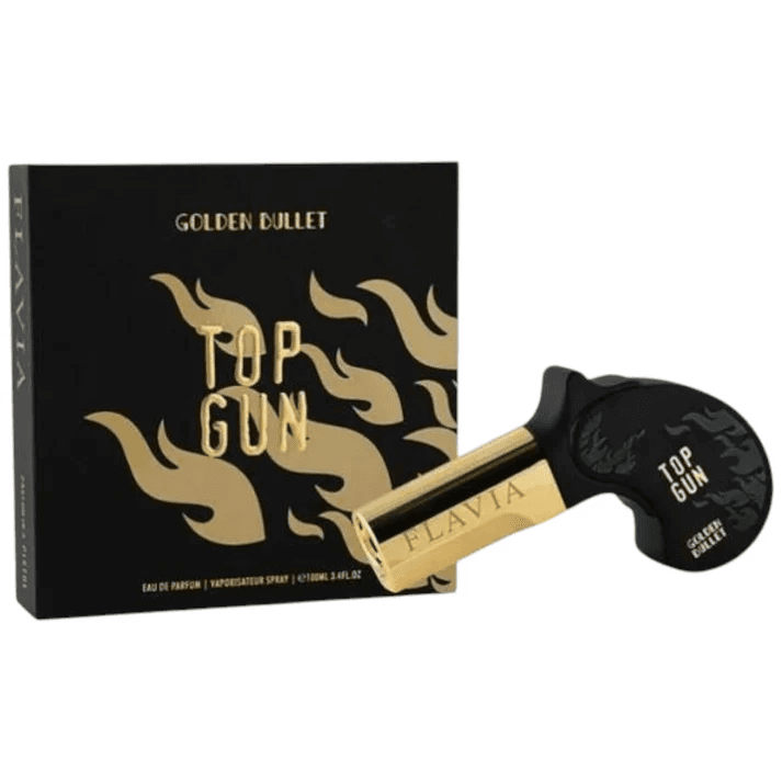 Golden Bullet Top Gun Perfume 100ml — box and pistol bottle